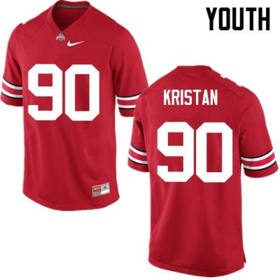 NCAA Ohio State Buckeyes Youth #90 Bryan Kristan Red Nike Football College Jersey UYE6845UK